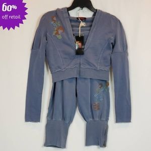 Tokyo Denim Bank Crop Hoodie/ capri jogpant combo